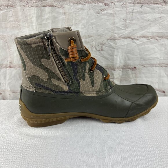 Sperry Women's 9 Brown Camo Syren Gulf Waterproof Rain Duck Boots - Picture 10 of 11